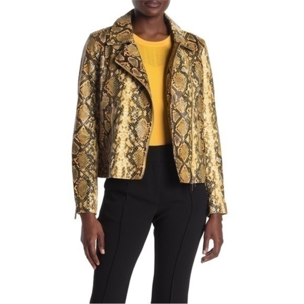 NWT! TAHARI Faux Leather Snake print Jacket Available in last two Sizes S & M - Picture 1 of 10